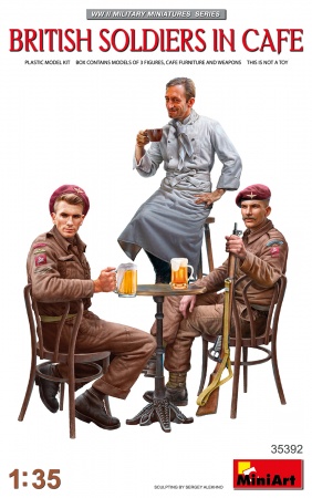 BRITISH SOLDIERS IN CAFE 